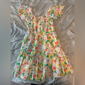 Cat & Jack Multicolor Floral Dress with Ruffled Sleeves